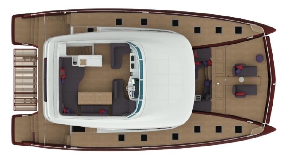 Decksplan der Lagoon Sixty 7 – Flybridge